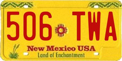 NM license plate 506TWA