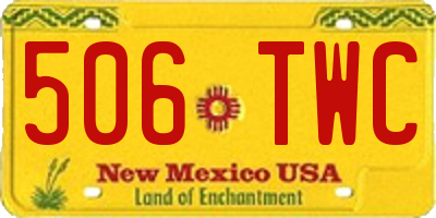 NM license plate 506TWC