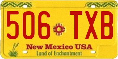 NM license plate 506TXB