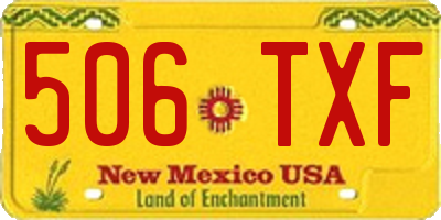 NM license plate 506TXF