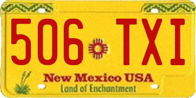 NM license plate 506TXI