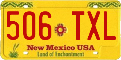 NM license plate 506TXL