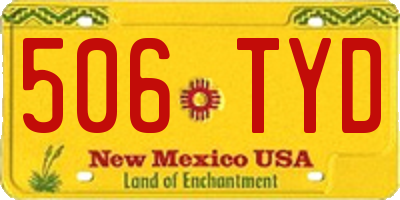 NM license plate 506TYD