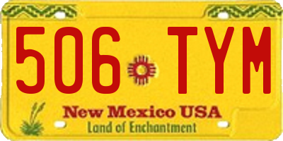 NM license plate 506TYM