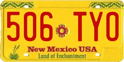 NM license plate 506TYO
