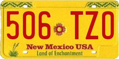 NM license plate 506TZO
