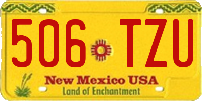 NM license plate 506TZU