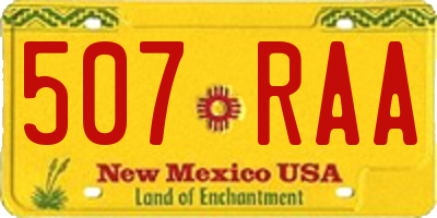 NM license plate 507RAA
