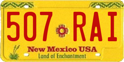 NM license plate 507RAI