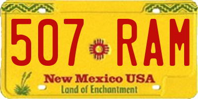 NM license plate 507RAM