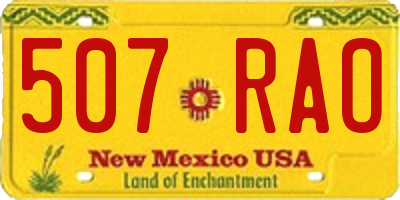 NM license plate 507RAO