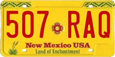 NM license plate 507RAQ