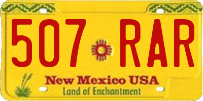 NM license plate 507RAR