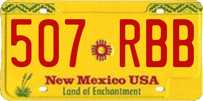 NM license plate 507RBB