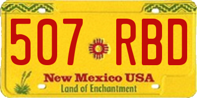 NM license plate 507RBD