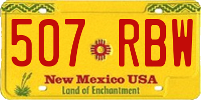 NM license plate 507RBW