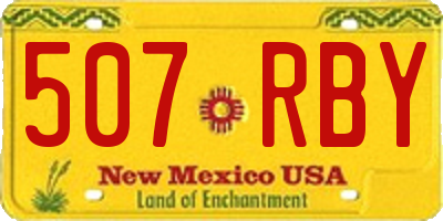 NM license plate 507RBY