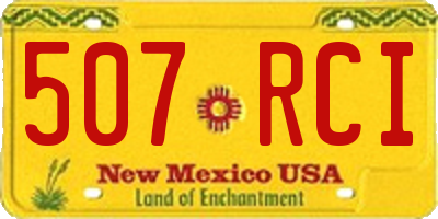 NM license plate 507RCI