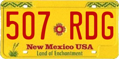 NM license plate 507RDG