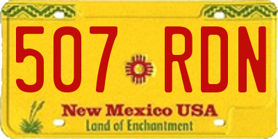 NM license plate 507RDN