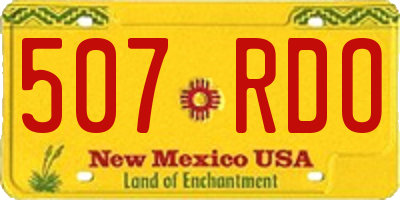 NM license plate 507RDO