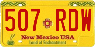 NM license plate 507RDW