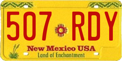 NM license plate 507RDY