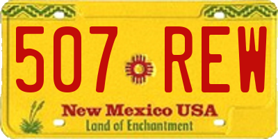 NM license plate 507REW