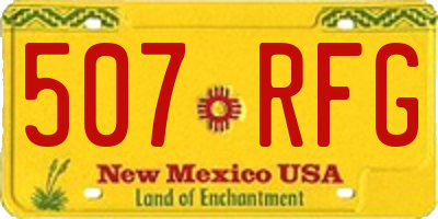 NM license plate 507RFG