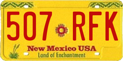NM license plate 507RFK