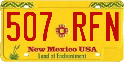 NM license plate 507RFN