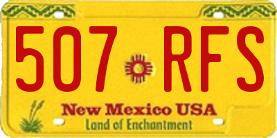 NM license plate 507RFS