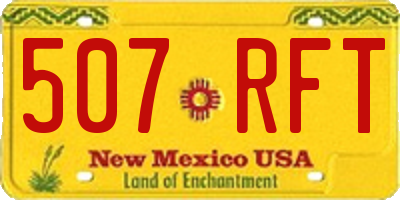 NM license plate 507RFT