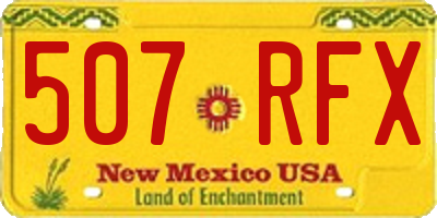 NM license plate 507RFX