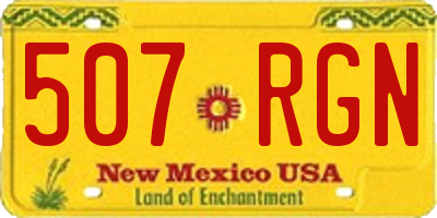 NM license plate 507RGN