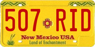 NM license plate 507RID