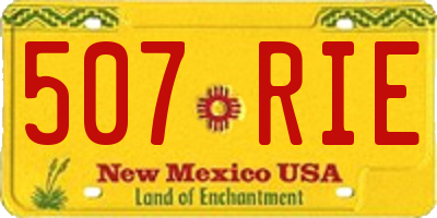 NM license plate 507RIE