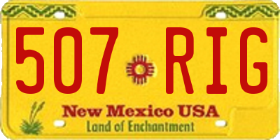 NM license plate 507RIG
