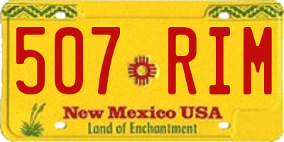 NM license plate 507RIM