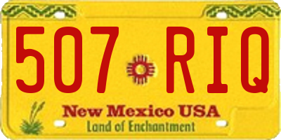 NM license plate 507RIQ