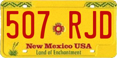NM license plate 507RJD