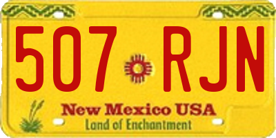 NM license plate 507RJN