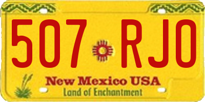 NM license plate 507RJO