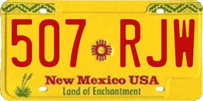 NM license plate 507RJW