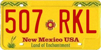 NM license plate 507RKL