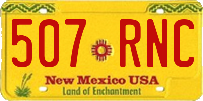 NM license plate 507RNC