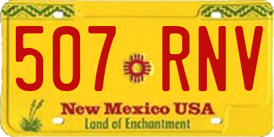 NM license plate 507RNV