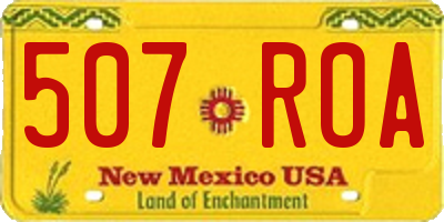 NM license plate 507ROA