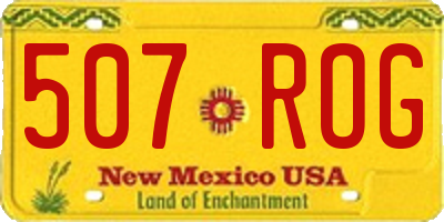 NM license plate 507ROG
