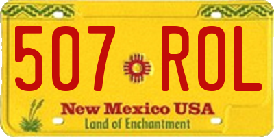 NM license plate 507ROL